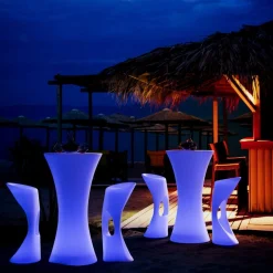 Mesa luminosa LED RGBW - 110 x Ø60 cm - 32W - Recargable