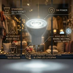 Mini Bombilla LED - MR11 GU10 - 5W - 45º