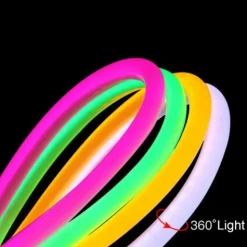 Neón LED flexible circular RGB - 24 V - Instalación sobre superficie - Ø20mm - 5 metros - 22W/m - Kit completo - IP67