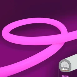 Neón LED flexible circular RGB - 24 V - Instalación sobre superficie - Ø20mm - 5 metros - 22W/m - Kit completo - IP67