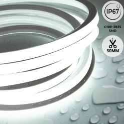 Neón LED flexible 3D  24V DC - 16x16mm - 5 metros - Kit completo - 12W/m - IP67 - Curvatura vertical y horizontal