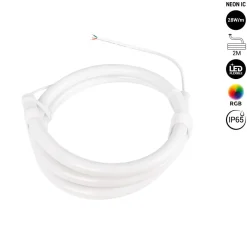 Neón LED flexible RGB inteligente IC - 360º circular - Ø22mm - 2 metros - 12V DC - 28W/m - IP65