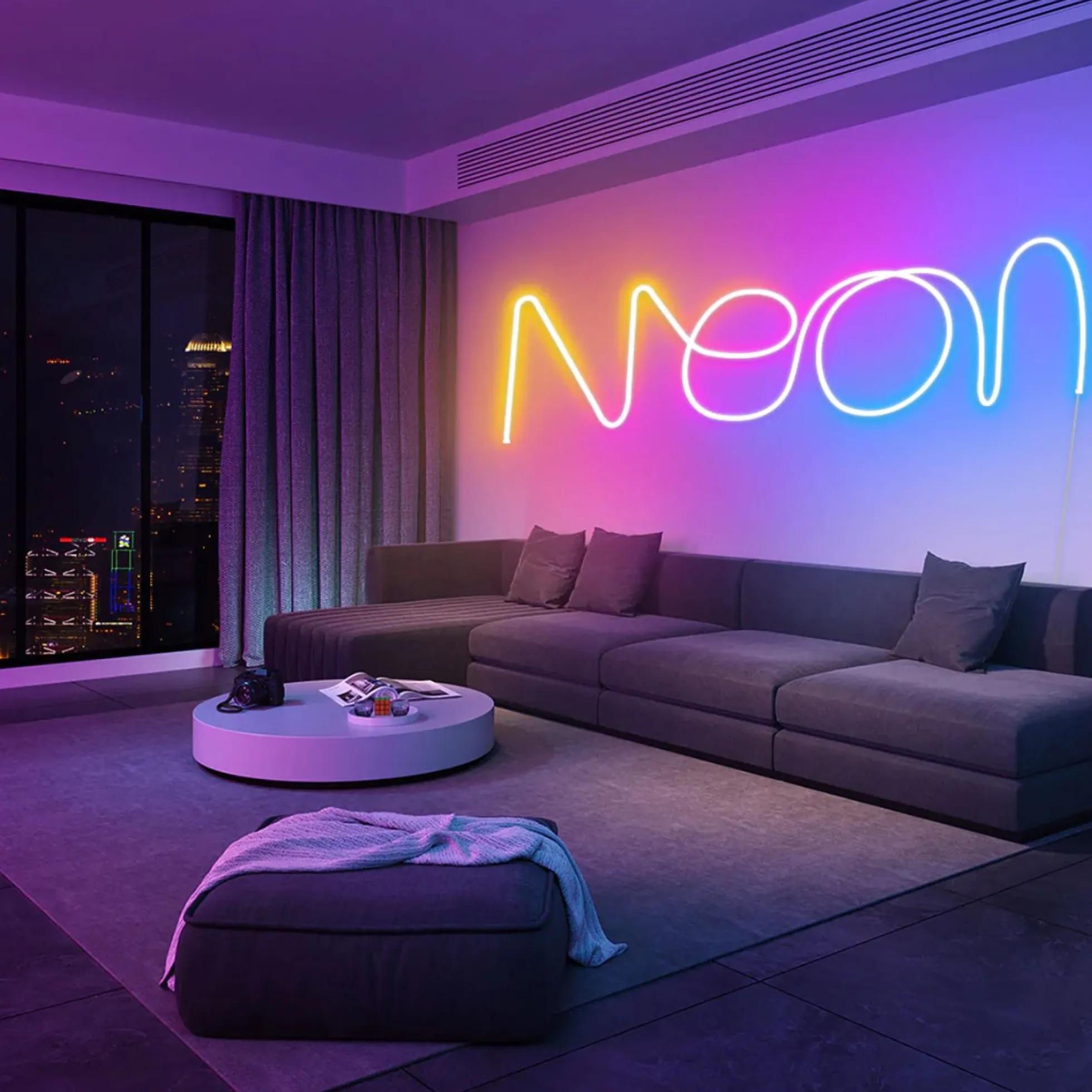 Neón LED Flexible RGB - 24V/DC 4x10mm - 5 metros - Kit completo - IP67 - 20W/m - Curvatura lateral