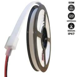 Neón LED flexible 24V DC - 4x10mm - 5 metros - Kit completo - IP67 - 11W/m - Curvatura lateral