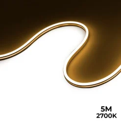 Neón LED flexible 24V DC - 6x13mm - 5 metros - Kit completo - 11W/m - IP67 - Curvatura lateral