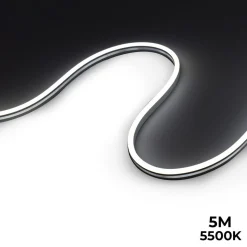 Neón LED flexible 24V DC - 6x13mm - 5 metros - Kit completo - 11W/m - IP67 - Curvatura lateral