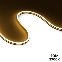 Neón LED flexible 24V DC - 10x18mm - 10 metros - Kit completo - 11W/m - IP67 - Curvatura lateral