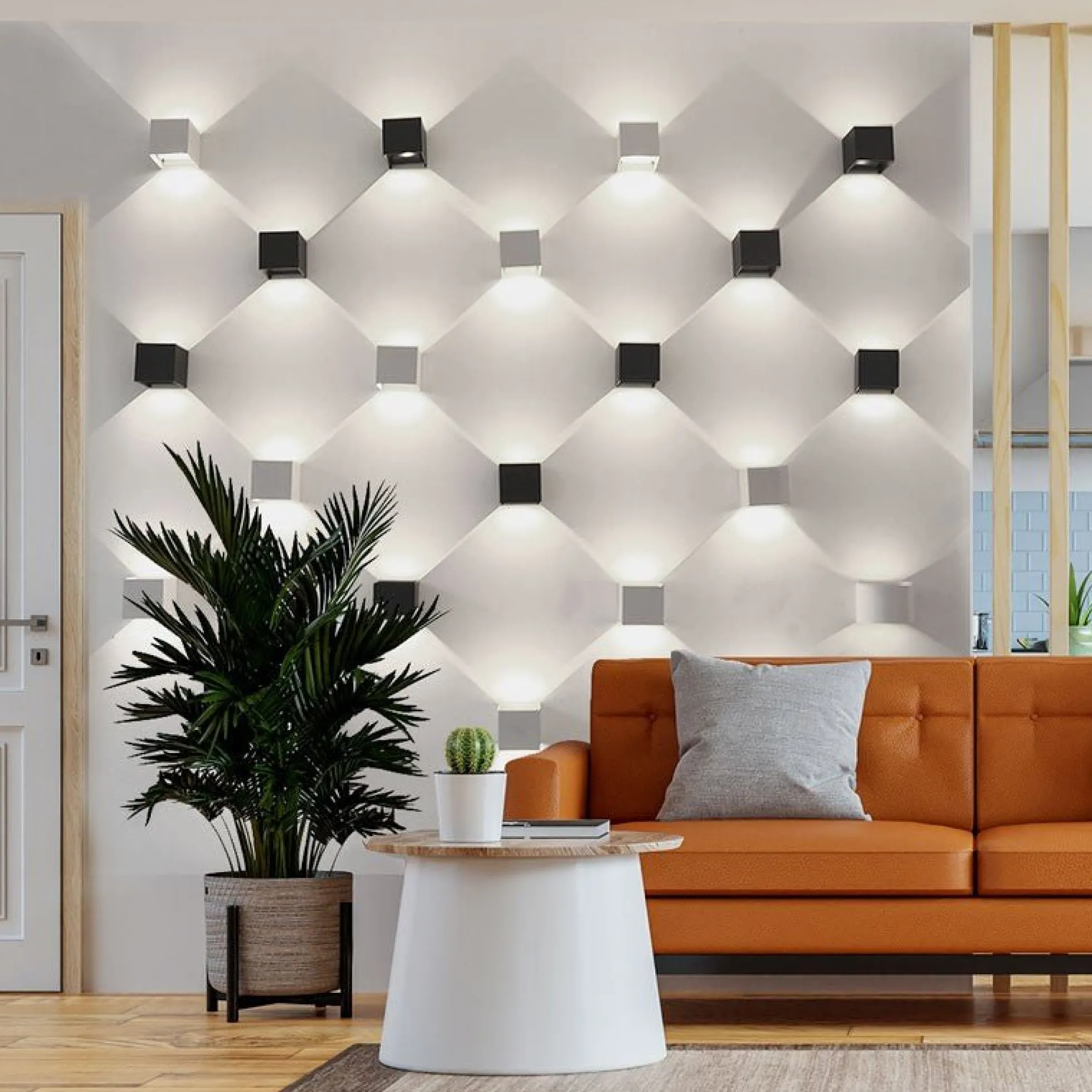 Pack de 2 Apliques de pared "KURTIN" 6W apertura de luz regulable