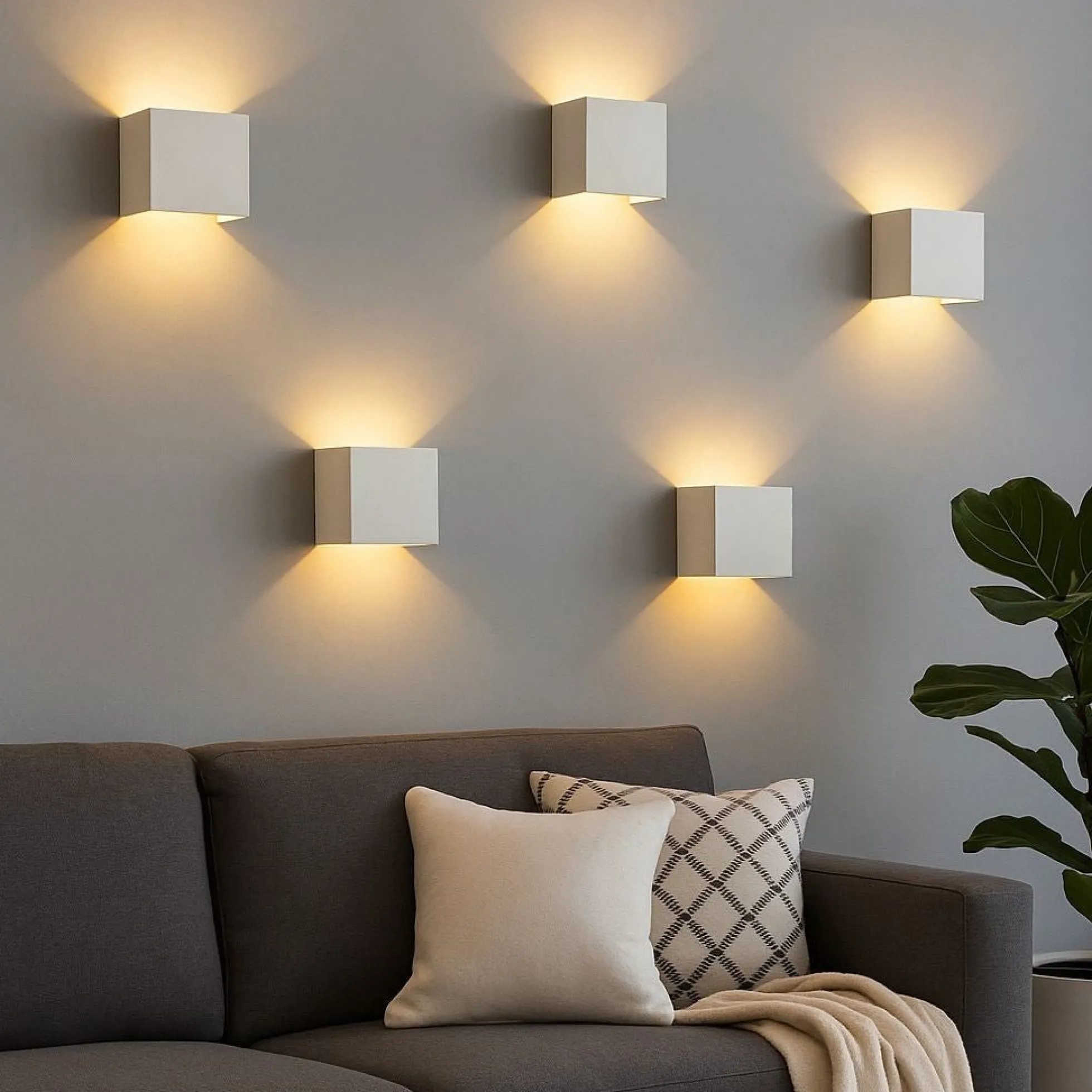 Pack de 4 Apliques de pared "KURTIN" 6W luz up and down regulable