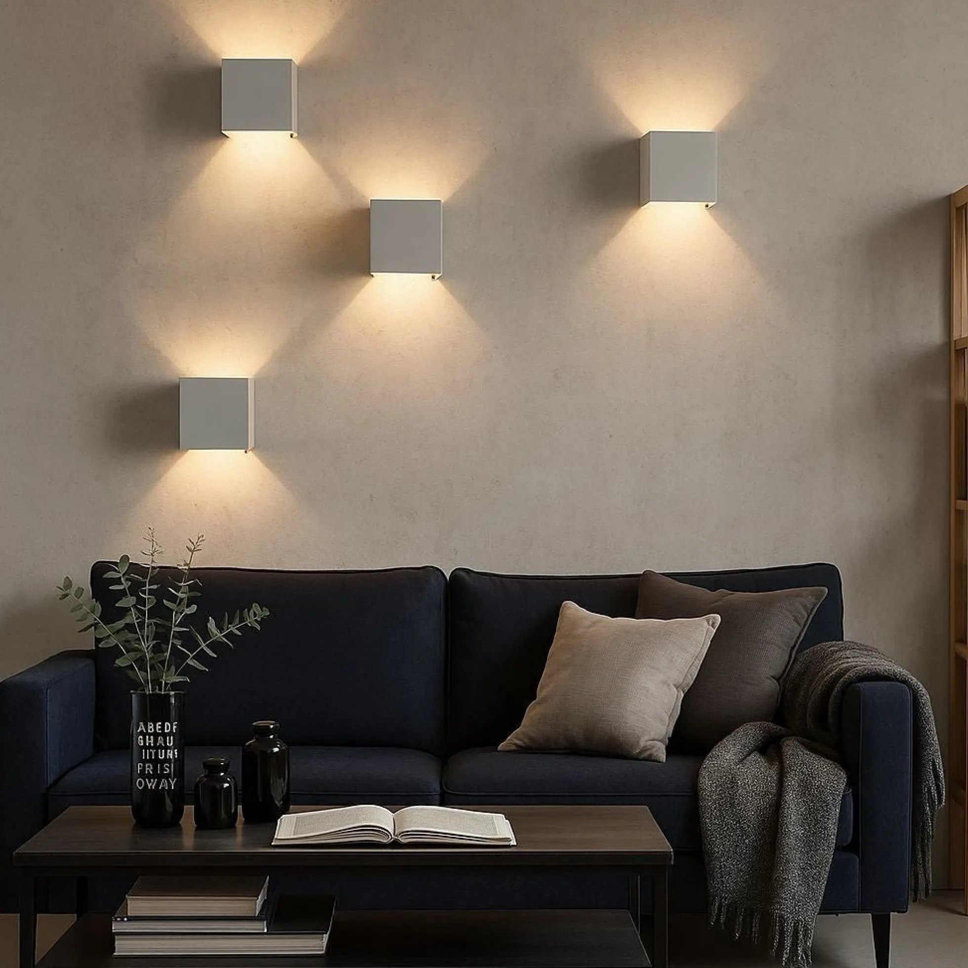 Pack de 4 Apliques de pared "KURTIN" 6W luz up and down regulable