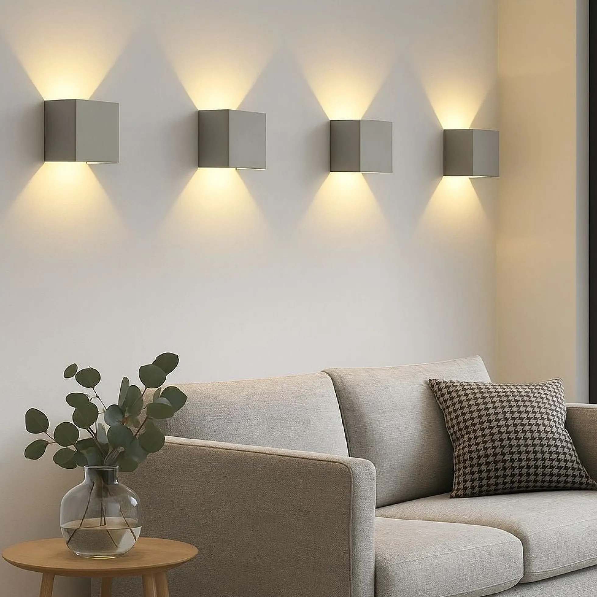 Pack de 4 Apliques de pared "KURTIN" 6W luz up and down regulable