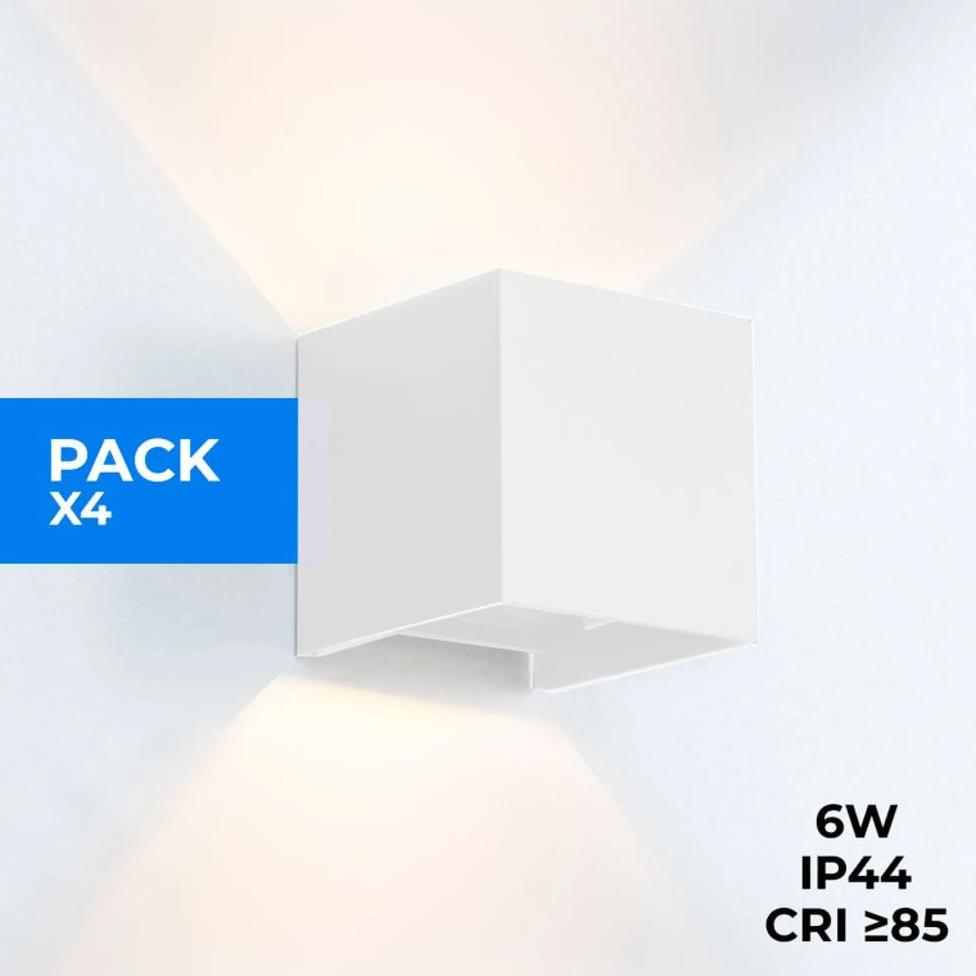Pack de 4 Apliques de pared "KURTIN" 6W luz up and down regulable