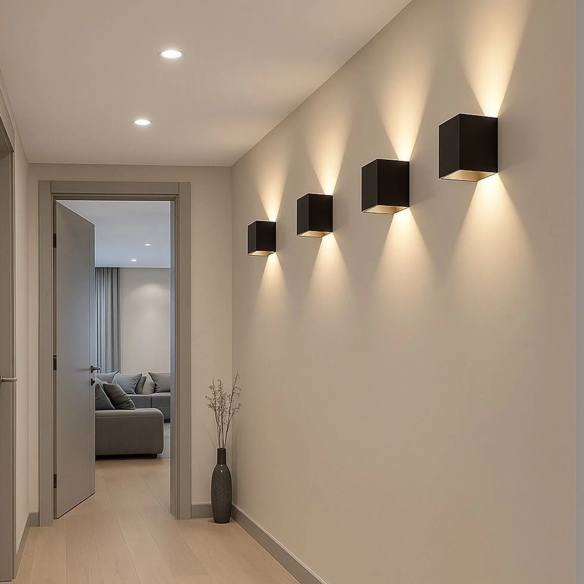 Pack de 4 Apliques de pared "KURTIN" 6W luz up and down regulable