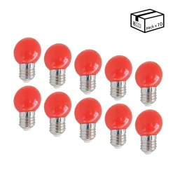 Pack de 10 Bombillas LED E27 1W de un color