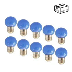 Pack de 10 Bombillas LED E27 1W de un color