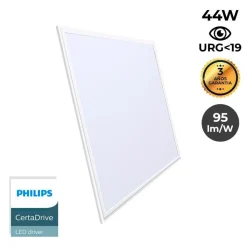 Pack de 8 paneles LED slim 60X60 cm - Driver Philips - 44W - UGR19 - IP40