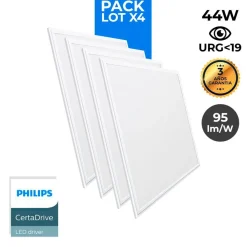 Pack de 4 paneles LED slim 60X60 cm - Driver Philips - 44W - UGR19 - IP40