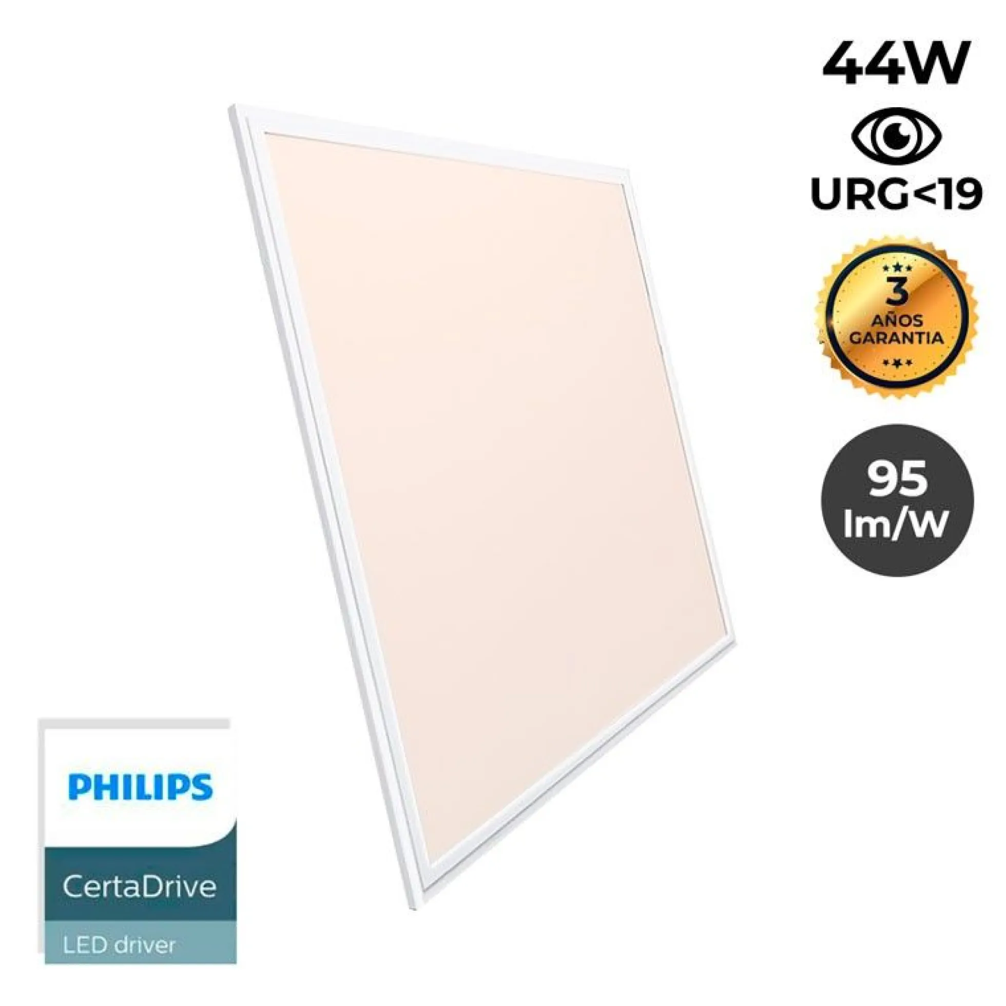 Pack de 4 paneles LED slim 60X60 cm - Driver Philips - 44W - UGR19 - IP40