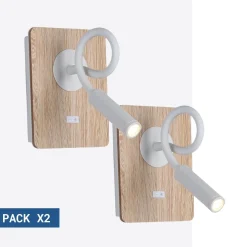 Pack x 2 - Aplique de pared flexible para lectura 