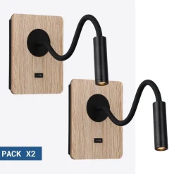 Pack x 2 - Aplique de pared flexible para lectura 