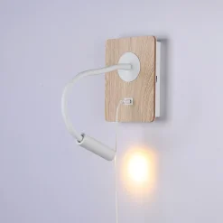 Pack x 2 - Aplique de pared flexible para lectura con puerto USB 