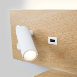 Pack x 2 - Aplique de pared para lectura con puerto USB 