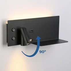 Pack x 2 - Aplique de pared para lectura con puerto USB 