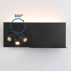 Pack x 2 - Aplique de pared para lectura con puerto USB 