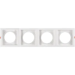 Pack x 4 - Aro downlight cuadrado tipo cardan para bombilla QR111 o AR111 - Corte 155 x 155 mm