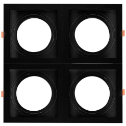 Pack x 4 - Aro downlight cuadrado tipo cardan para bombilla QR111 o AR111 - Corte 155 x 155 mm