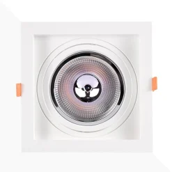 Pack x 4 - Aro downlight cuadrado tipo cardan para bombilla QR111 o AR111 - Corte 155 x 155 mm