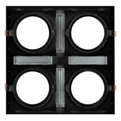 Pack x 4 - Aro downlight cuadrado tipo cardan para bombilla QR111 o AR111 - Corte 155 x 155 mm