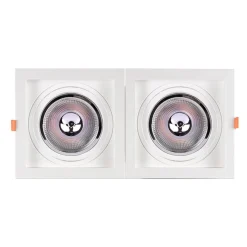 Pack x 2 - Aro downlight cuadrado tipo cardan para bombilla QR111 o AR111 - Corte 155 x 155 mm