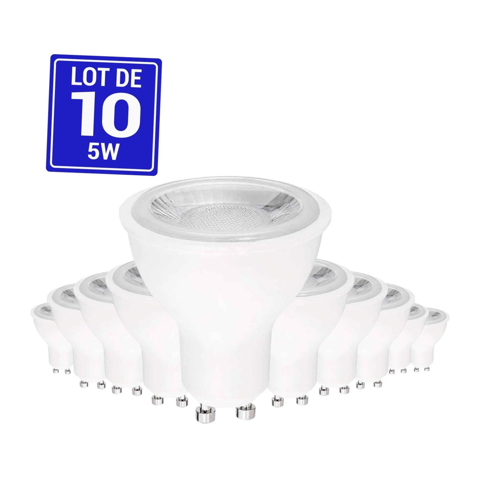 Pack x 10 - Bombilla GU10 LED 5W