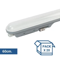 Pack x 20 - Pantalla estanca LED lineal enlazable 9W - 60cm - IP65 - 4000K