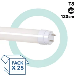 PACK x 25 - Tubo LED T8 - 18W - 120cm - 1850lm - Conexión 1 punta