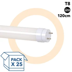 PACK x 25 - Tubo LED T8 - 18W - 120cm - 1850lm - Conexión 1 punta