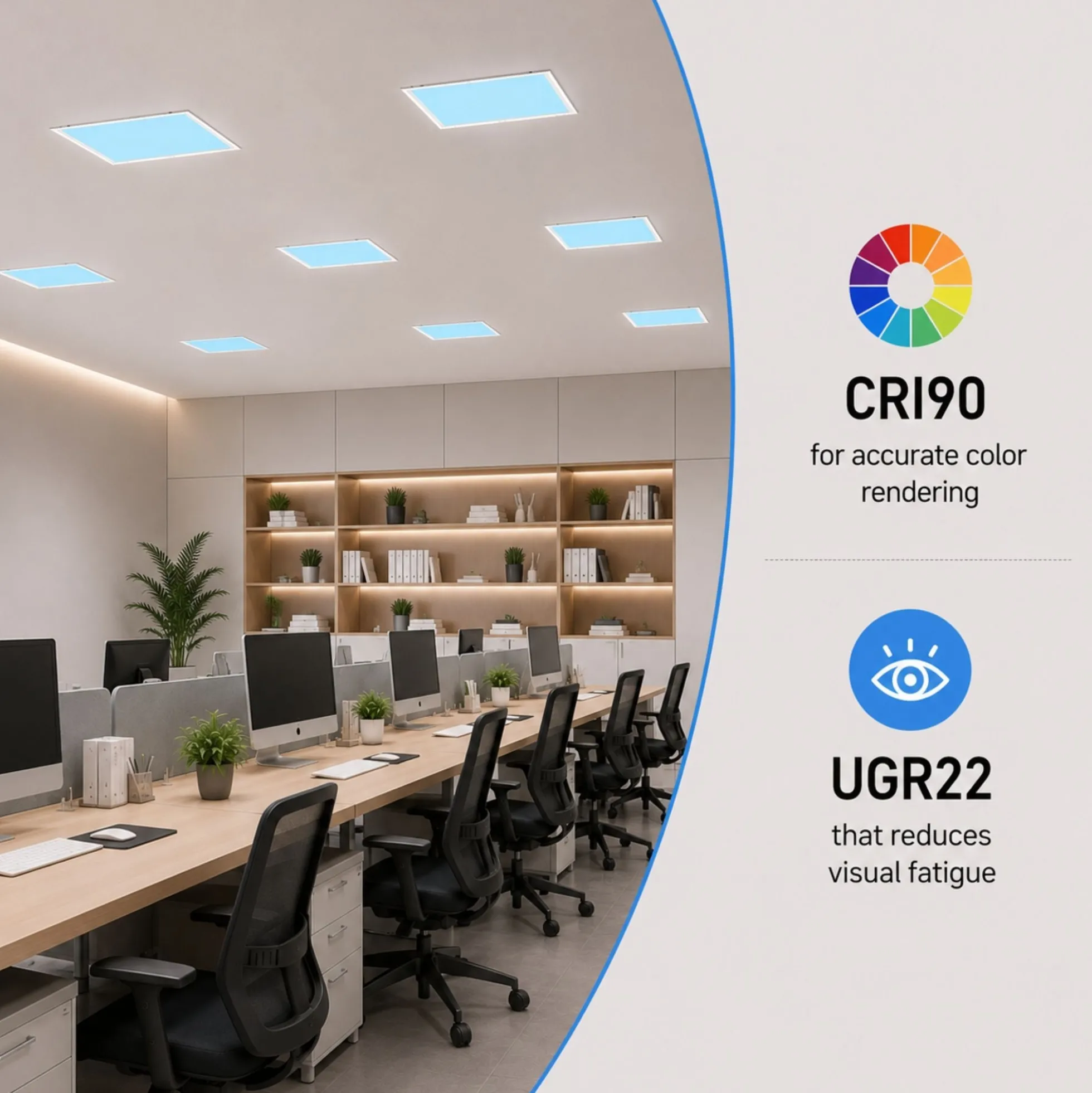 Panel Blue Skylight efecto cielo "SKYWIN SR" - Slim - Daylight - 45W - 60x30cm