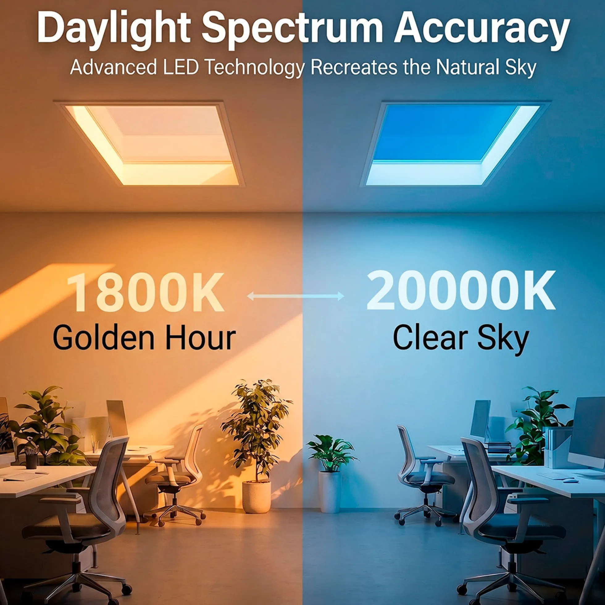 Panel Blue Skylight efecto cielo "SKYWIN SR SMART" - Slim - CCT - 45W - 60x30cm