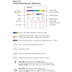 Panel de control táctil RGB + CCT - 4 zonas - Milight