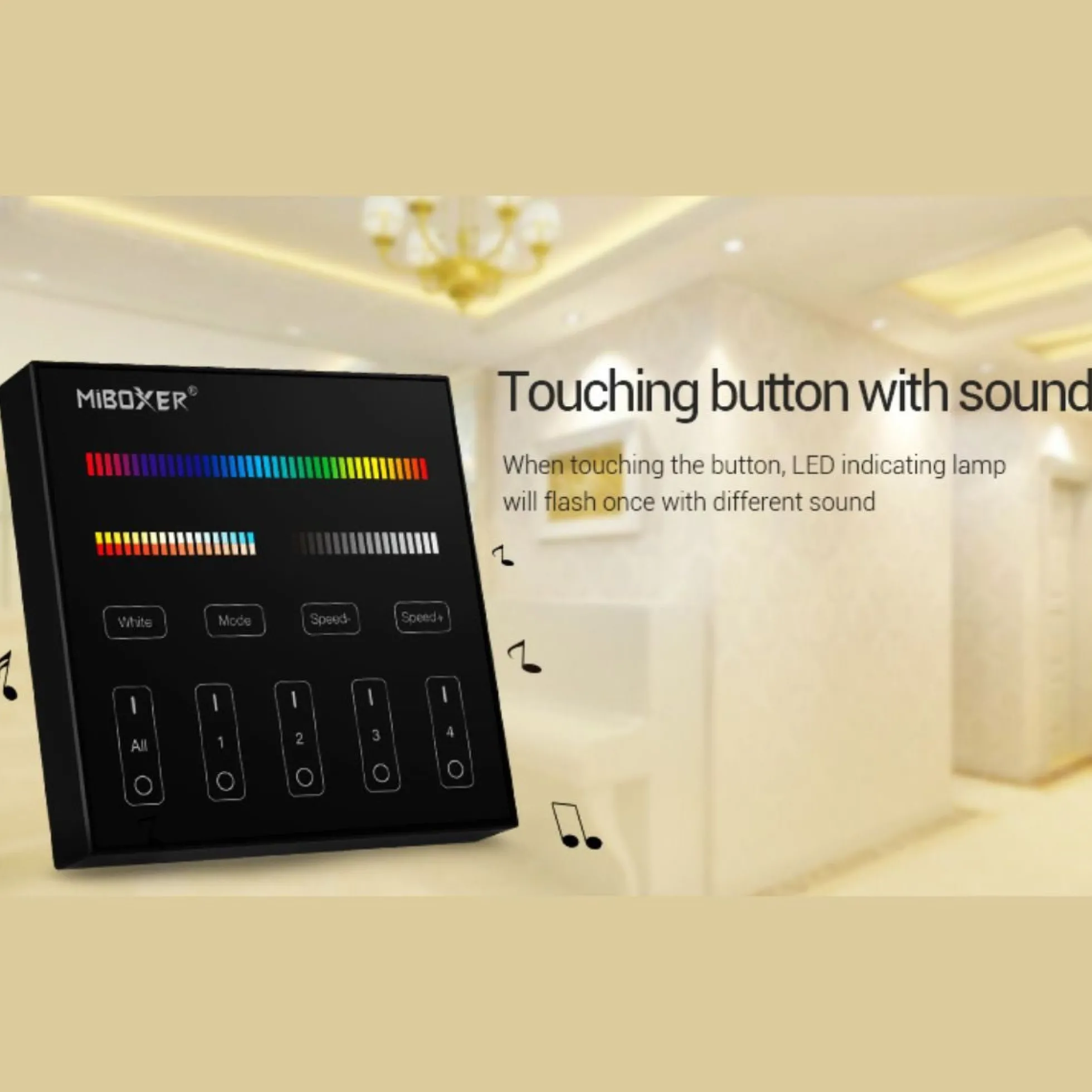 Panel de control táctil RGB + CCT - 4 zonas - Milight