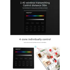 Panel de control táctil RGB y RGBW - 4 zonas - Mi-Light
