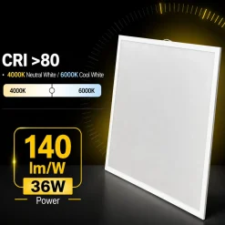 Panel LED empotrable Backlight 60x60cm - 36W - 5040lm - Driver Philips - UGR19 - IP54