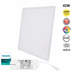 Panel LED empotrable Backlight 60x60cm - 42W - 5040lm - Driver Philips - UGR19 - IP40