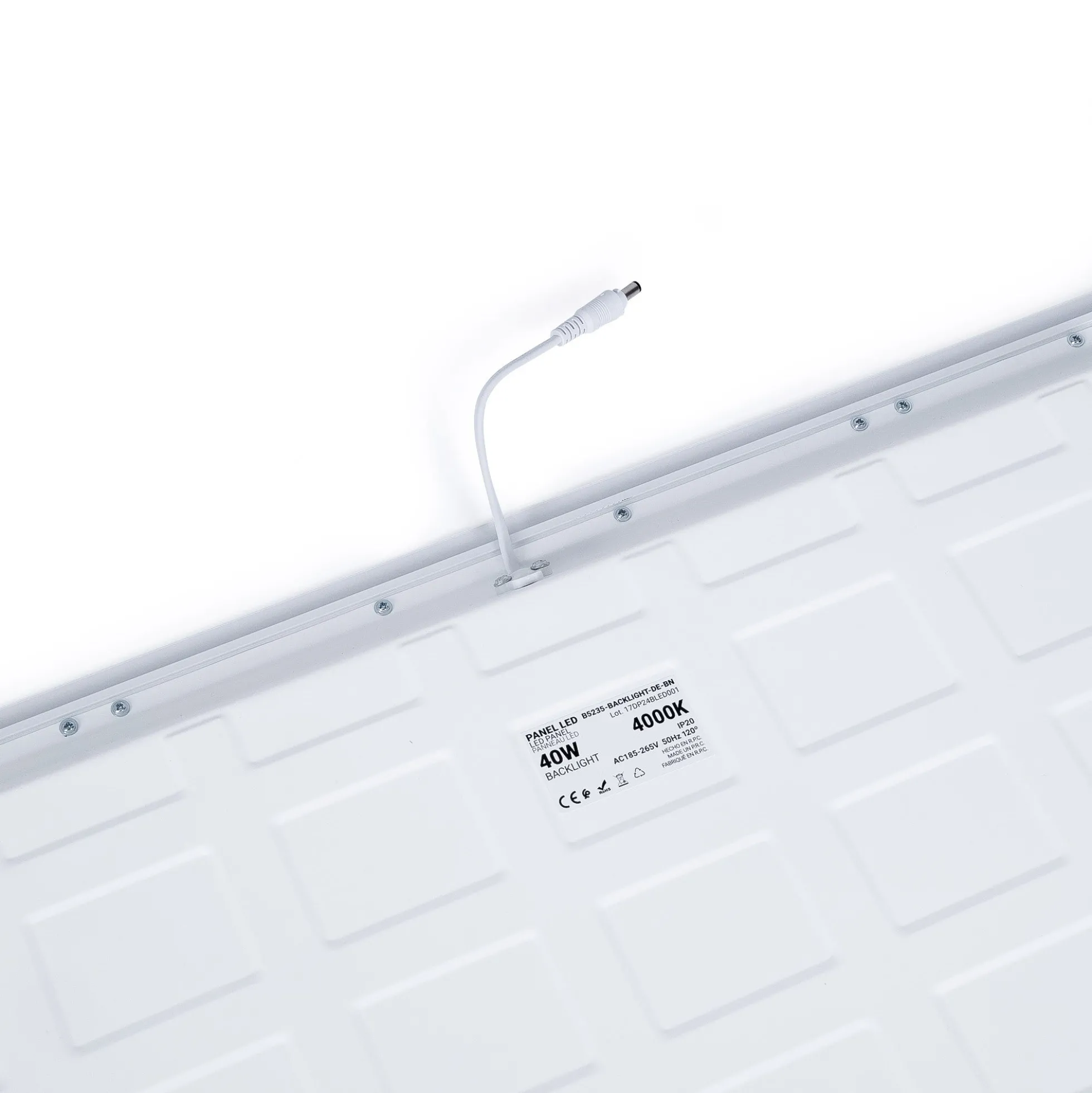 Panel LED empotrable Backlight 62x62cm - 4800lm - Driver Osram- 40W - UGR18 - IP20