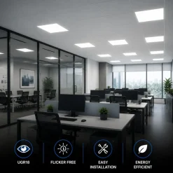 Panel LED empotrable Backlight 62x62cm - 4800lm - Driver Osram- 40W - UGR18 - IP20