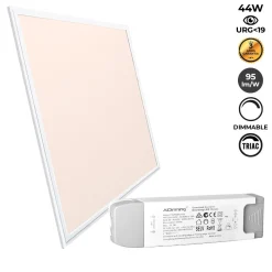Panel LED empotrable 60X60cm - TRIAC regulable - 44W - UGR19 - IP40