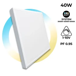 Panel LED slim CCT de superficie 60 x 60- Regulable con mando - 40W - Con KIT de montaje