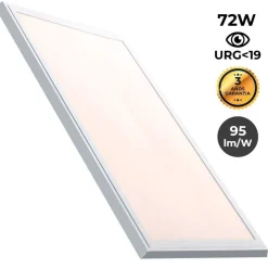 Panel LED slim de superficie 120X60cm - Driver PHILIPS - 72W - UGR19 - Con KIT de montaje