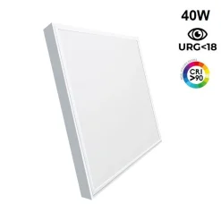 Panel LED slim de superficie 60x60cm - Driver OSRAM - 40W - UGR18 - CRI90 - Con KIT de montaje